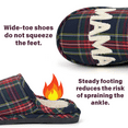 thumbnail image 6 of BERANMEY MAMA Bear Slippers for Women Warm Memory Foam Plaid Print Fuzzy Indoor Outdoor Non-Slip House Shoes for Women and Men, 6 of 9