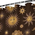 thumbnail image 3 of Brown Sun Moon Cloud Pattern Shower Curtain 72"x84" ,Bathroom Decorative Shower Curtains Set with 12 Hooks,Modern Waterproof Washable Shower Curtain, 3 of 6