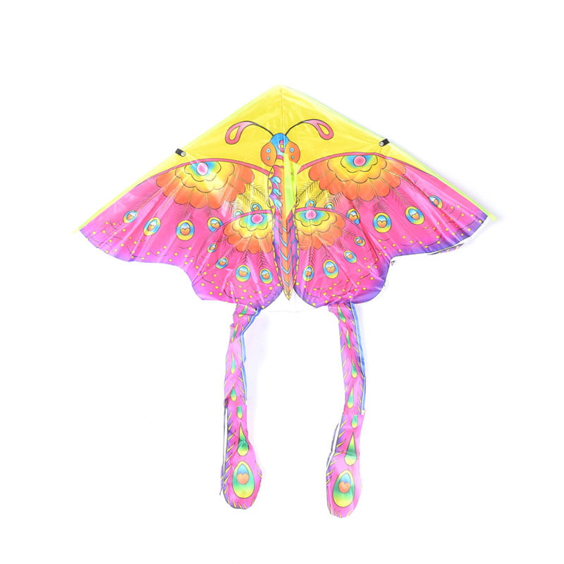 1PC Butterfly Printed Long Tail Kite Children Kids Outdoor Garden Fun Toys qn 