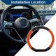 thumbnail image 3 of Funda para volante de cuero artificial PU Unique Bargains, protector de volante de automóvil de 14.96" naranja negro, patrón de fibra de carbono 1 Pc, 3 of 6