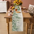 thumbnail image 2 of Green Leaves Table Runner - 48 Inch Long Summer Botanical Cotton and Linen Blended Dress Scarves Farmhouse Table Runner for Kitchen Dining, Coffee Table, 13" x 48", 2 of 8