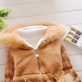 thumbnail image 3 of GYRATEDREAM Toddler Baby Girls Winter Fleece Coat Hooded Snowsuit Thicken Warm Jacket Outwear Overcoat, 3 of 5