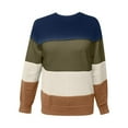 thumbnail image 6 of Oksale Color Block Sweaters for Women Casual Mock Neck Knit Sweater Comfy Long Sleeve Pullover Slouchy Soft Tops Beige L, 6 of 6