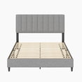 thumbnail image 5 of Leah Linen Panel Upholstered Platform Bed Frame, Grey, Queen, 5 of 5