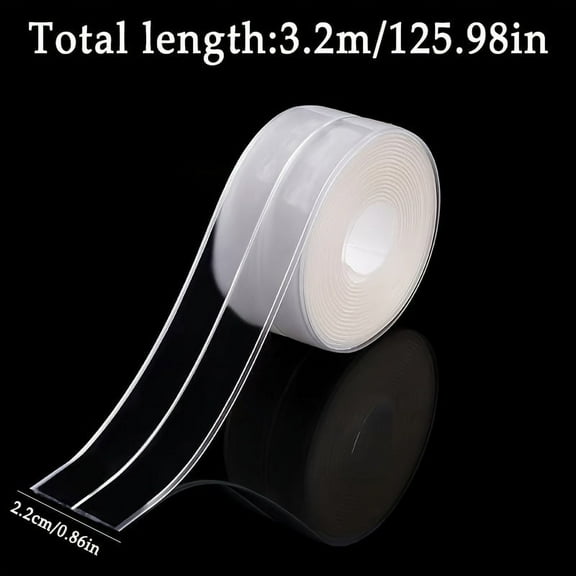 2025 New Easy Stick Waterproof PVC Sealant Tape - Clear, Mould Resistant Kitchen & Bathroom Sinks, Toilet & Bathtub Corner Caulking Strips
