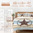thumbnail image 6 of Retro Texas Star Duvet Cover Set Full Size, Country Star 4 Piece Soft Microfiber Bedding Set with 1 Duvet Cover, 1 Flat Sheet, 2 Pillowcases, 6 of 9