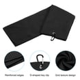thumbnail image 4 of Unique Bargains 24'x16' Golf Towels Tri Fold Waffle Pattern Towels Soft Fiber with D Clip Black, 4 of 6