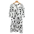 thumbnail image 6 of Black Leaves White Background Pattern Dress Summer Dresses Woman Street Style Big Size Casual Dress, 6 of 9