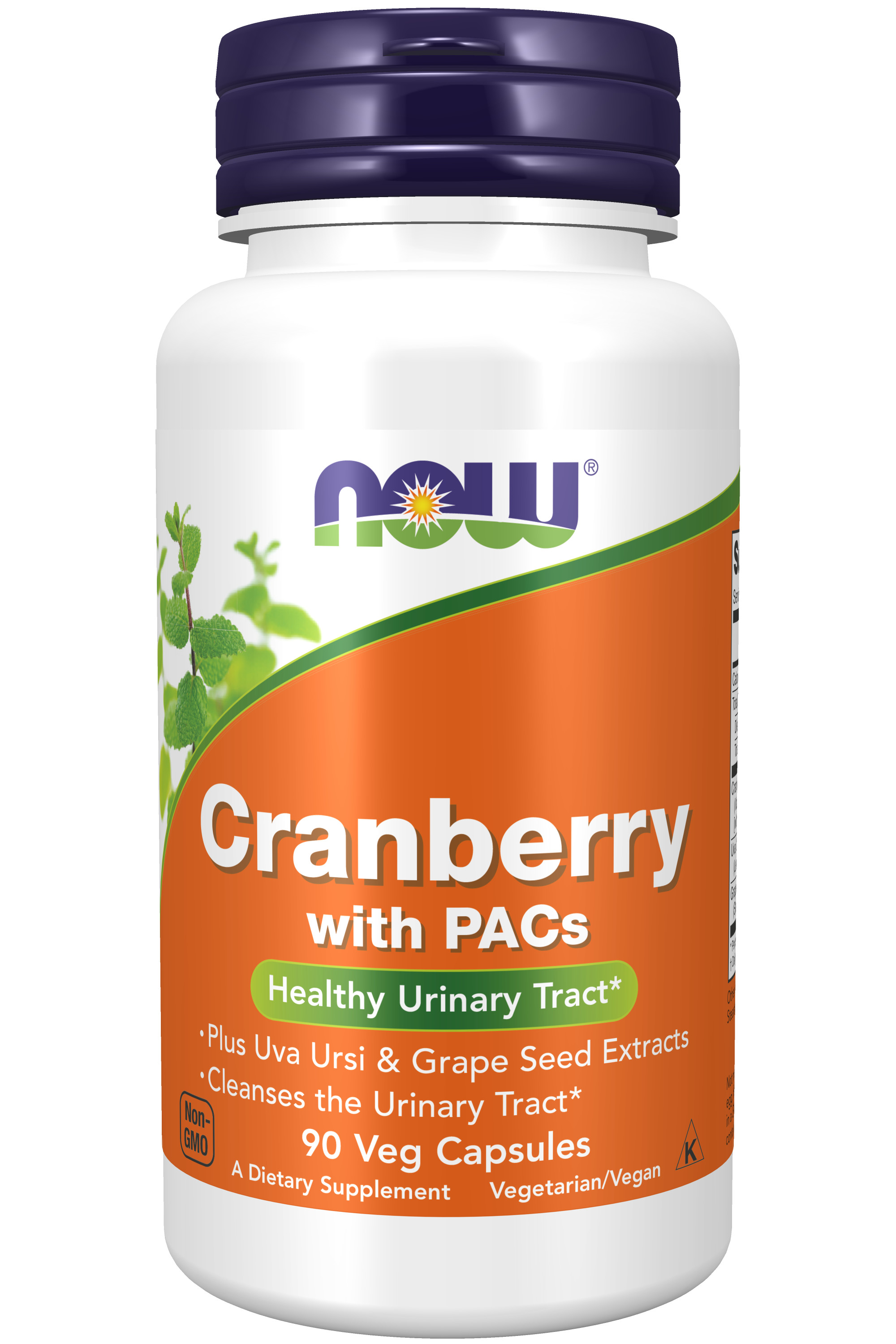 NOW Supplements, Cranberry with PACs, Plus Uva Ursi and Grape Seed Extracts 90 Veg Capsules