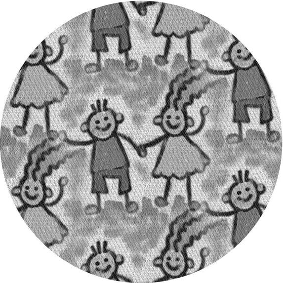 Ahgly Company Indoor Round Patterned Silver Gray Area Rugs, 8' Round