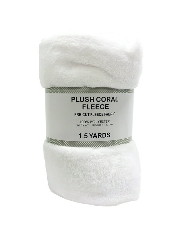 Shason Textile 58/60" Wide Solid AntiPill Fleece 1.5 Yard Precut Fabric, White