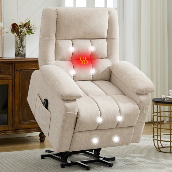 Korser Power Lift Recliner Chair for Elderly with Massage Infinite Position for Living Room,Khaki