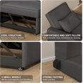 thumbnail image 5 of Linor Convertible Sleeper Chair with Throw Pillow, 3 in 1 Corduroy Fabric Sofa Bed, Dark Gray, 5 of 8