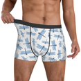 thumbnail image 3 of Men's Boxer Briefs, Light Blue Dragonfly Soft Comfy Mens Underwear Boxer Briefs Breathable With Widen Waist, 3 of 7