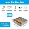 thumbnail image 5 of ZOUYUE 2Pcs Underwear Sock Drawer Organizer, 24+24 Cells Foldable Closet Storage Boxes Organizer Divider for Clothes, Socks, Lingerie,Ties, 5 of 8