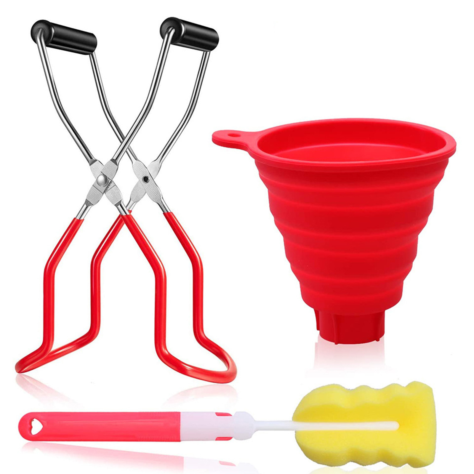 Canning Kits, Jar Lifter and Collapsible Funnel and Sponge Brush