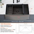 thumbnail image 4 of 33 inch Farmhouse Workstation Kitchen Sink, Handmade Modern Apron-front Single Bowl Farm Kitchen Sink with Integrated Ledge and Accessories, 4 of 6
