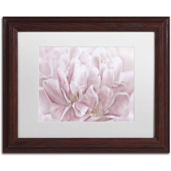 Trademark Fine Art 'Double Pink Tulip' Canvas Art by Cora Niele, White Matte, Wood Frame