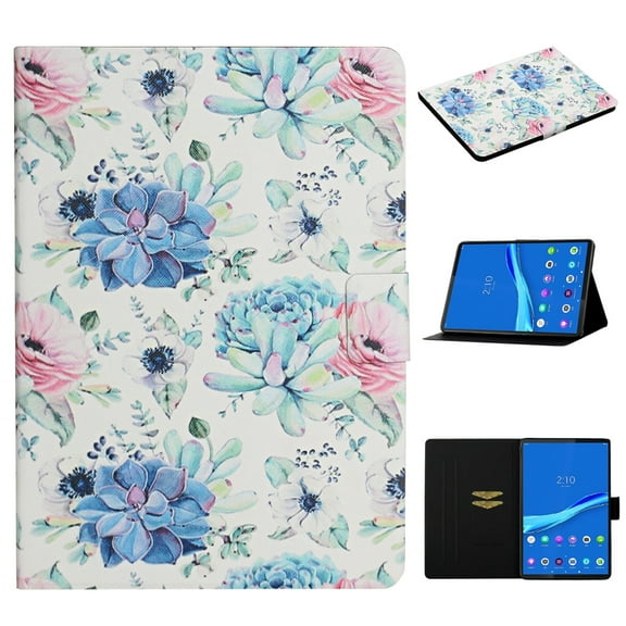 Tablet Accessories For Lenovo Tab M10 Plus Flower Pattern Horizontal Flip Leather Case with Card Slots & Holder