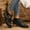 Black, variant on Viluyesy Womens Ankle Boots, Wide Calf Faux Leather Pointed Toe Fashion Buckle Booties Beige