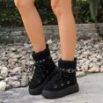 thumbnail image 2 of Women’s Winter Ankle Boots Thick faux furry Lined Lace Up Design Non Slip Platform Round Toe Warm Snow Booties, 2 of 7