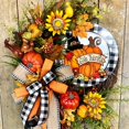 thumbnail image 2 of Corona de otoño para puerta de entrada, corona de Acción de Gracias, decoración de cosecha para puerta de porche de granja, Acción de Gracias Como se muestra, Como se muestra, 2 of 5