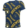 thumbnail image 2 of Youth Stitches Navy Milwaukee Brewers Allover Team T-Shirt, 2 of 3