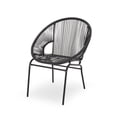 thumbnail image 4 of Chrissy Outdoor Modern Faux Rattan Club Chair (Set of 2), Black, 4 of 7