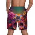 thumbnail image 2 of Lsque Mens Swim Trunks Vintage Patterned Skull Pattern - Bathing Suit Compression Liner - Beach Swim Shorts Swimwear - (S-3XL) - Stretch Quick Dry -X-Large, 2 of 9