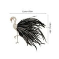 thumbnail image 5 of Fashionable Flamingo Feather Brooch With Zircon Stones Eye Catching Lapel Pin Clothes Decoration For Daily Wear, 5 of 11
