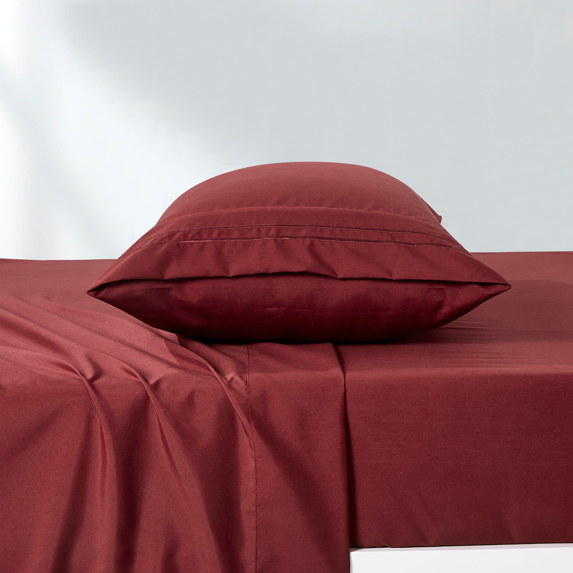 4-Piece Set Bed Sheets, Bedding with Fitted Sheet, Flat Sheet & Pillowcases