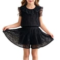 thumbnail image 2 of Amidoa Girls 2 Piece Outfits Summer Clothes Cute Short Sleeve and Casual Shorts Kids Clothing Sets Black Size 1T, 2 of 8