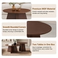 thumbnail image 2 of PUKNLY Round Nesting Coffee Table Set of 2, Modern Circle End Table Set, Mid Century Wooden Accent Tables, Small Side Table for Living Room Bedroom Balcony Office, Flexible Use, Space-Saving,Wanult, 2 of 7
