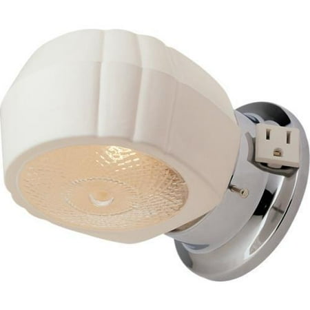 OneLight Bathroom Wall Fixture Chrome Base Grounded Convenience Outlet  Walmart.com