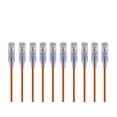 thumbnail image 1 of Monoprice SlimRun Cat6A Ethernet Patch Cable - Network Internet Cord - RJ45, Stranded, UTP, Pure Bare Copper Wire, 30AWG, 2ft, Orange, 10-Pack, 1 of 2