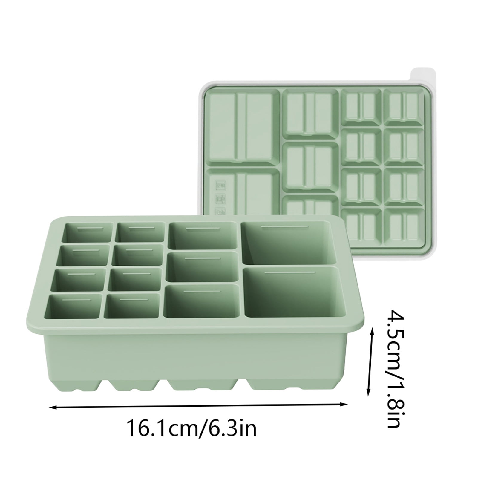 UJMNHYGT Silicone Ice Cube Trays Easy Release, 13 Different Cube Flexible Ice Cube Molds with Lid, Reusable Freezer Stackable Ice Maker for