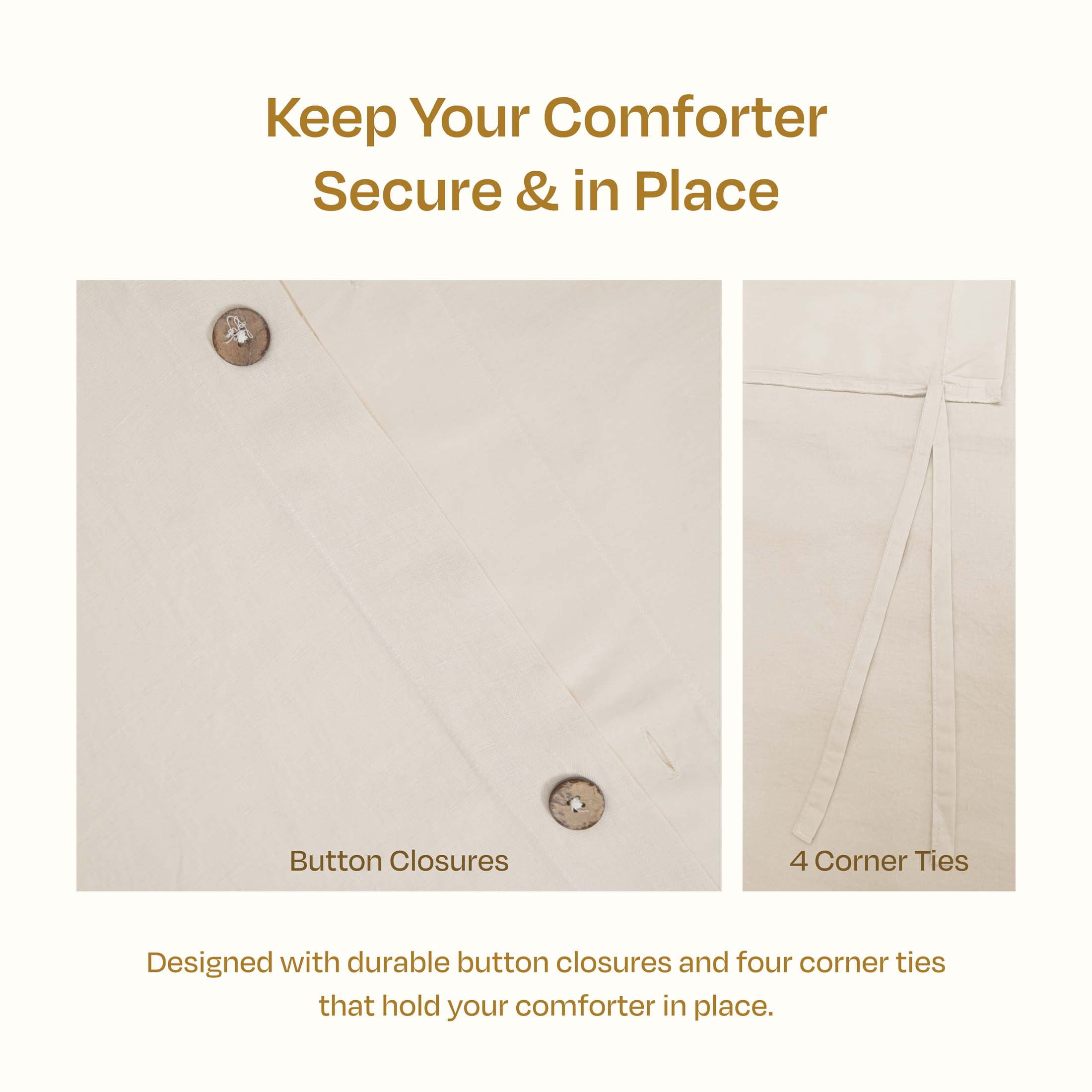 California Design Den Textured Duvet Covers Queen Size & Sham Set, 3 Piece Set Includes 92" x 90" Duvet & 2 Shams to Fit Queen Size Duvet Insert (Natural Linen Look Slub)