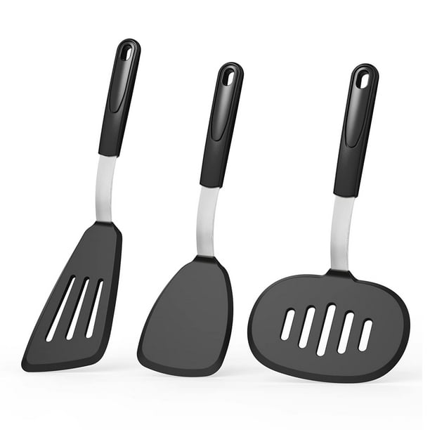 Silicone Spatula Turner, 3Pack Spatula Set for Nonstick Cookware, Heat