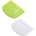 thumbnail image 1 of RV 2 raspadores de masa con raspador de cuenco, cortador de plástico seguro para alimentos, raspador de plástico suave, adecuado para fondant, pan, fondant, blanco, verde, 1 of 5