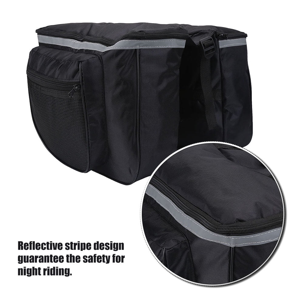 Qii lu Bike Bag,600D Waterproof Oxford Fabric Bike Waterproof Rear Storage Bag Bicycle Back RackPouches with Zipper for Cycling Accessory