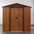 thumbnail image 6 of Spaco 6ft x 6ft Outdoor Metal Storage Shed with Metal Floor Base, Outdoor Storage Shed, Garbage Can,Outdoor Metal Shed for Tool,Garden, 6 of 15