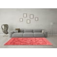 thumbnail image 3 of Ahgly Company Machine Washable Indoor Round Abstract Red Modern Area Rugs, 3' Round, 3 of 4