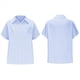thumbnail image 3 of Camisa Estilo Boyfriend A Rayas Fruncidas para Mujer, Blusa Informal con Cuello Corto, Mangas y Botones, con Bolsillo, Azul, Talla 4XL, 3 of 7