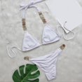 thumbnail image 5 of Gibobby Trajes de Baño para Mujer Natación playa traje de baño Bikini conjunto Bandeau vendaje mujeres Sexy diamante trajes de baño traje de baño Tankini(Blanco,G), 5 of 5