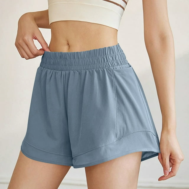 TNDBKQWR Shorts de Randonnée Shorts pour Femmes Shorts pour Femmes Taille Haute à Cordon Shorts pour Femmes Été Shorts pour Femmes Liquidation(Bleu Clair,P)