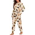 thumbnail image 4 of HELLHERO Thanksgiving Pajama Set for Women Dachshund Printed Pjs Set Crewneck Loungewear with Pockets Maple Leaves Printed Sleepwear for Home, XL, 4 of 5
