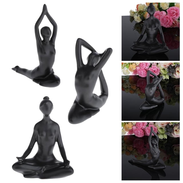 3 esculturas de Yoga para niña Macarena estatua coleccionable de moda cerámica
