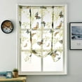 thumbnail image 1 of 1 Pièce Rideaux Romains Papillon Imprimer Voile Rideaux à Volants Rideau Transparent, Vert,100cmx120cm, 1 of 5