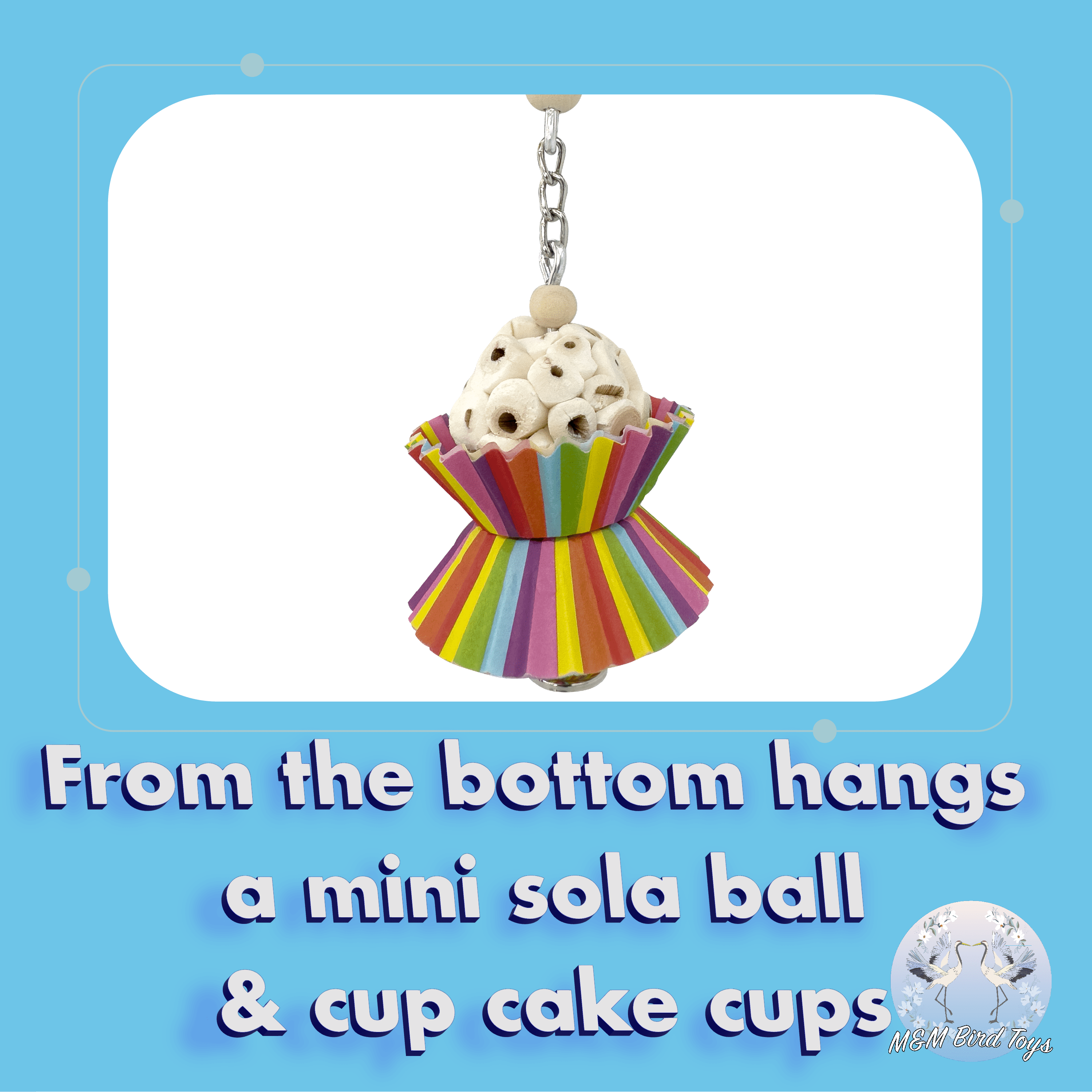 1596 Hot Air Sola Balloon - Handcrafted Chewable Bird Cage Toy, Lightweight Sola Wood