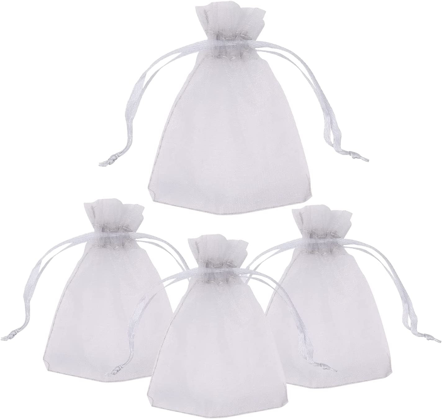 Trimming Shop Organza Bags Wedding Party Favor Gift Bags Sheer Bags 7cm x 9cm - Ivory - 100pcs, Size: 7x9cm, Beige